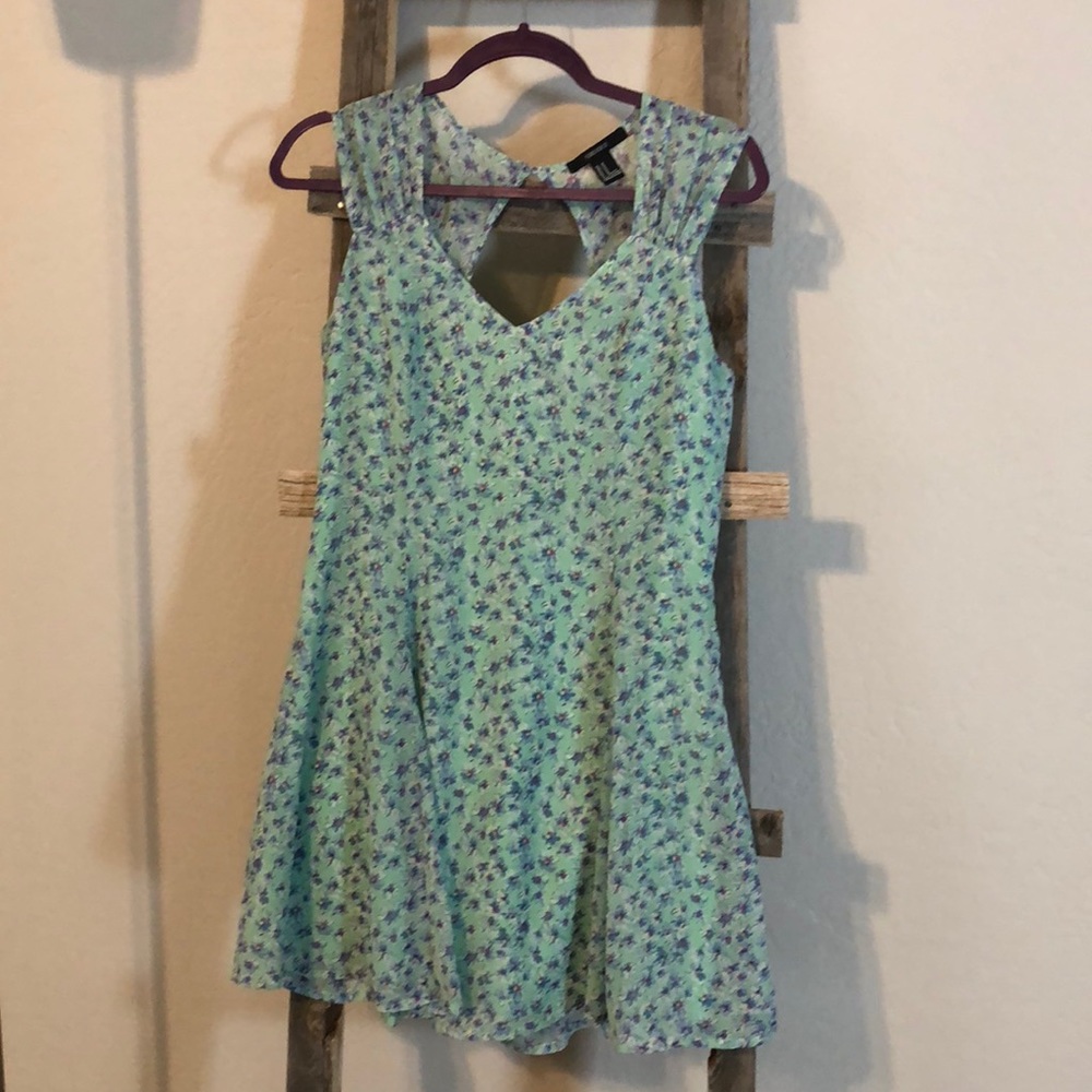 Mint short floral dress